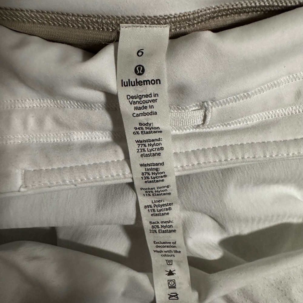 Lululemon shorts 4” white